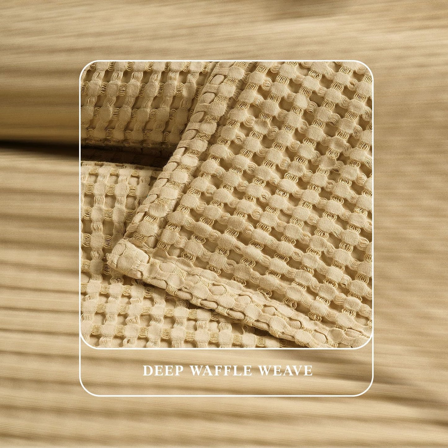 Experience Ultimate Comfort with Our Cooling Waffle Blanket - King Size, Breathable & Lightweight, Perfect for Year-Round Use in Elegant Beige