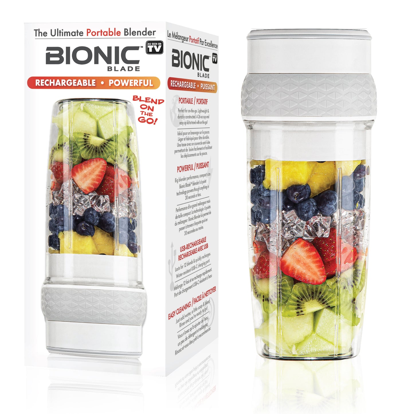 Bionic Blade Portable Rechargeable Blender - Perfect for Smoothies, Protein Shakes, and Baby Food on the Go!