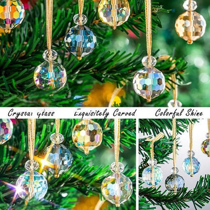 Christmas Crystal Ball Hanging Decoration - 12 Pcs, Xmas Tree Holiday Decor Ornament