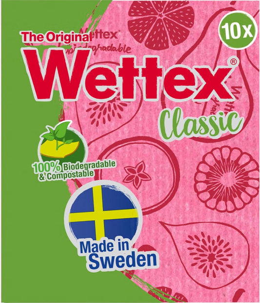 the Original 10 Pack Swedish Dishcloth for Kitchen | Reusable Paper Towels, Super Absorbent Sponge Cloths, Washable Dish Cloths, Biodegradable, Made in Sweden, Assorted Colors