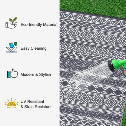 Garvee Outdoor Washable Double-Sided Plastic Straw Rug, Garden Decoration Rug Waterproof UV Resistant Foldable and Portable for Pools Balconies Beaches Picnics Backyards and Parks