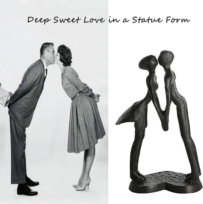 Cast Iron Anniversary Sculpted Couple, 6’’ Tall | Anniversary Wedding Gifts for Couple Husband Wife Her Him, Iron Gifts for 6Th Anniversary, Wedding, Christmas, Birthday