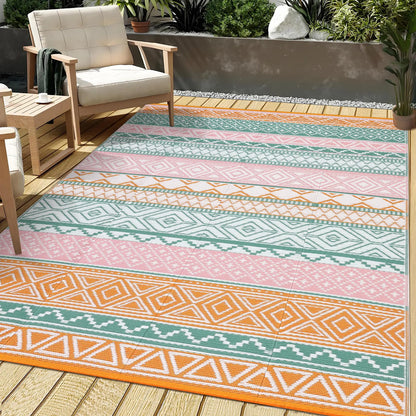 Garvee Outdoor Washable Double-Sided Plastic Straw Rug, Garden Decoration Rug Waterproof UV Resistant Foldable and Portable for Pools Balconies Beaches Picnics Backyards and Parks