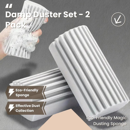 Damp Duster Set, 2 Counts Magic Dust Cleaning Sponge, Cleaning Pads for Baseboard, Blind, Tiled, Furniture, Couches, Vent, Grill, Screen, Cleaning Tool, Cleaning Supplies, Bathroom Accessories