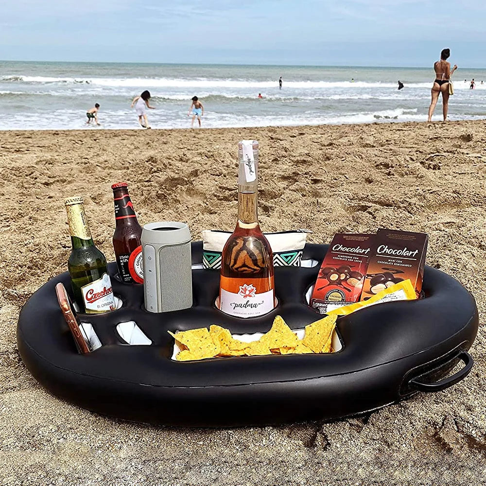 Kid Summer Sea Bucket Cup Holder Inflatable Pool Accessories Beach Swim Play Family Party Float Beer Drink Tray Cooler Table Toy
