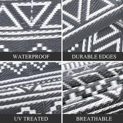 Garvee Outdoor Washable Double-Sided Plastic Straw Rug, Garden Decoration Rug Waterproof UV Resistant Foldable and Portable for Pools Balconies Beaches Picnics Backyards and Parks
