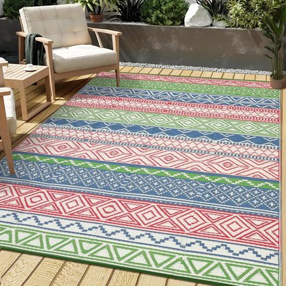 Garvee Outdoor Washable Double-Sided Plastic Straw Rug, Garden Decoration Rug Waterproof UV Resistant Foldable and Portable for Pools Balconies Beaches Picnics Backyards and Parks