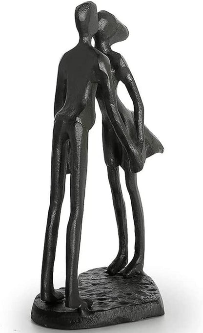 Cast Iron Anniversary Sculpted Couple, 6’’ Tall | Anniversary Wedding Gifts for Couple Husband Wife Her Him, Iron Gifts for 6Th Anniversary, Wedding, Christmas, Birthday