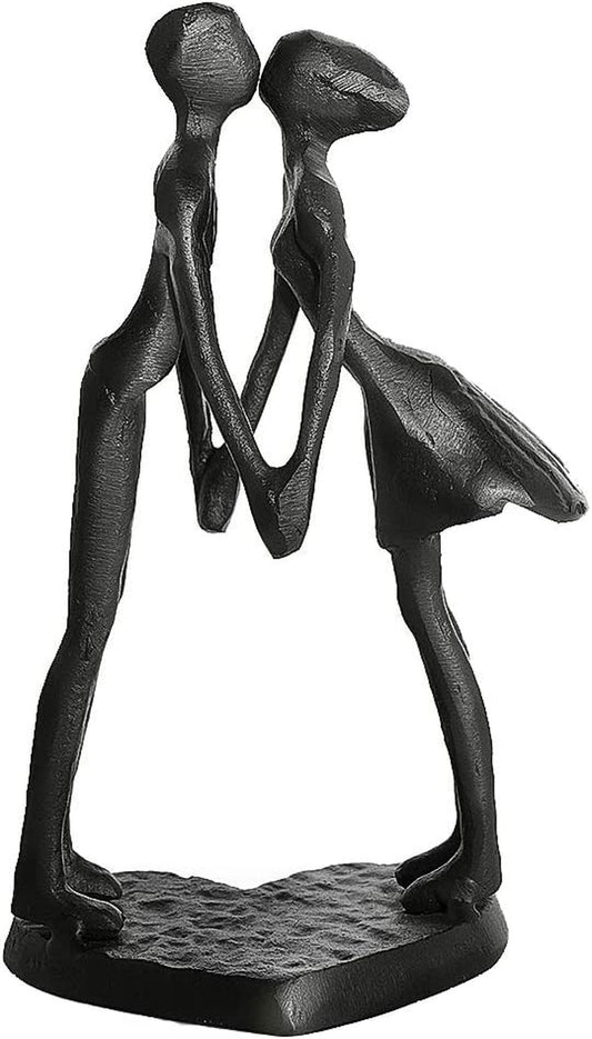 Cast Iron Anniversary Sculpted Couple, 6’’ Tall | Anniversary Wedding Gifts for Couple Husband Wife Her Him, Iron Gifts for 6Th Anniversary, Wedding, Christmas, Birthday
