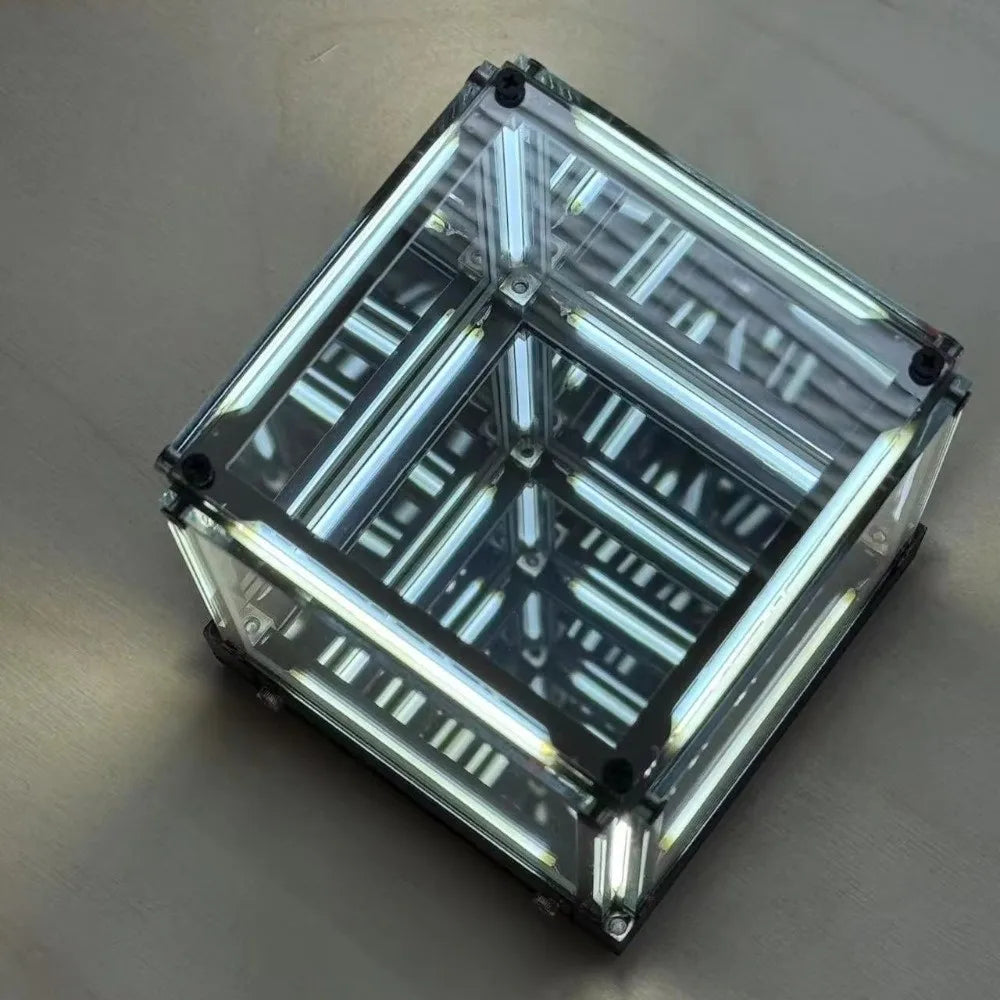 Maglev Technology Electronic Game Desktop Light Transparent Cube LED Lighting Technology Atmosphere Light Desktop Night Light