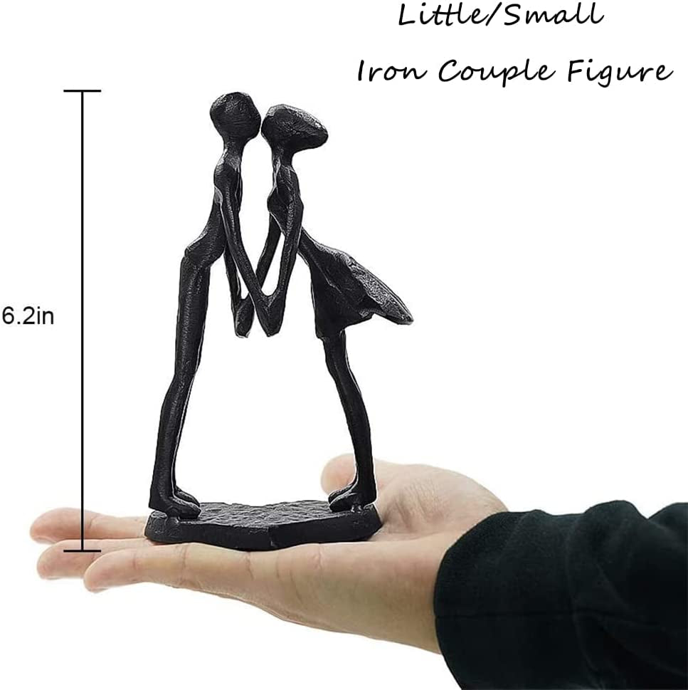 Cast Iron Anniversary Sculpted Couple, 6’’ Tall | Anniversary Wedding Gifts for Couple Husband Wife Her Him, Iron Gifts for 6Th Anniversary, Wedding, Christmas, Birthday