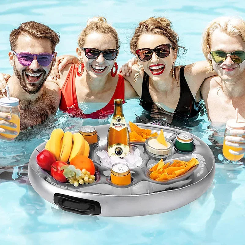 Kid Summer Sea Bucket Cup Holder Inflatable Pool Accessories Beach Swim Play Family Party Float Beer Drink Tray Cooler Table Toy