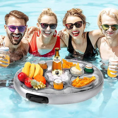 Kid Summer Sea Bucket Cup Holder Inflatable Pool Accessories Beach Swim Play Family Party Float Beer Drink Tray Cooler Table Toy