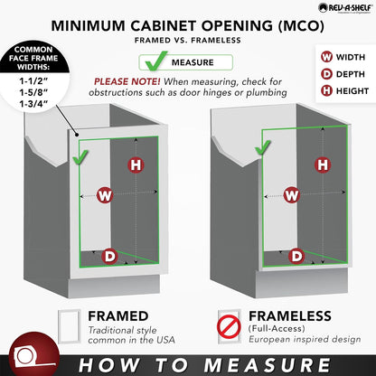 2-Tier Pullout Shelf and Drawer Organizer for Kitchen Cabinets, Slide Out Storage Basket, Min Opening Width of 17.5", 18" X 22", 5WB2-1822CR-1