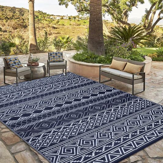 Garvee Outdoor Washable Double-Sided Plastic Straw Rug, Garden Decoration Rug Waterproof UV Resistant Foldable and Portable for Pools Balconies Beaches Picnics Backyards and Parks