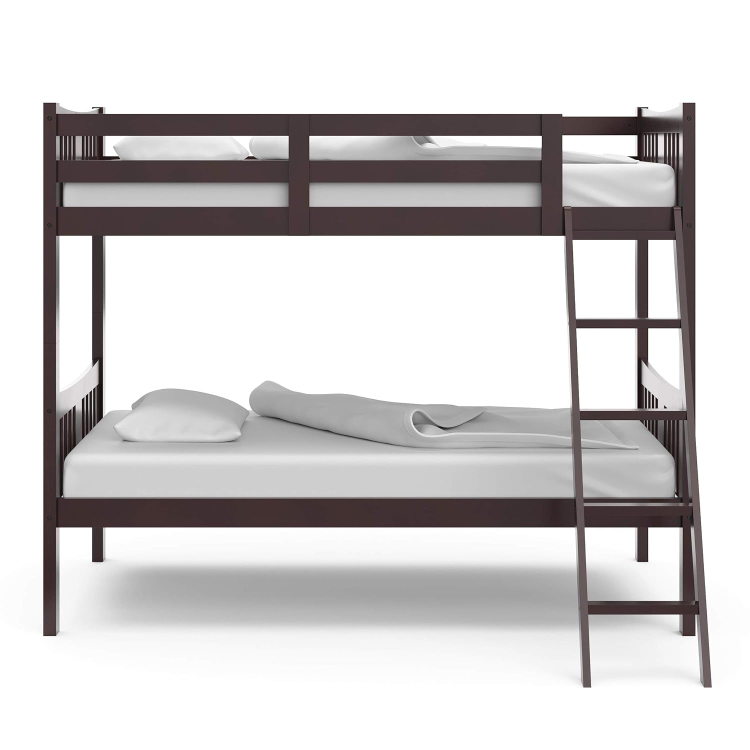 Caribou Twin-Over-Twin Bunk Bed – GREENGUARD Gold Certified Bunk Bed for Kids Bedroom, Converts to 2 Individual Twin Beds, No Box Spring Required (Espresso)
