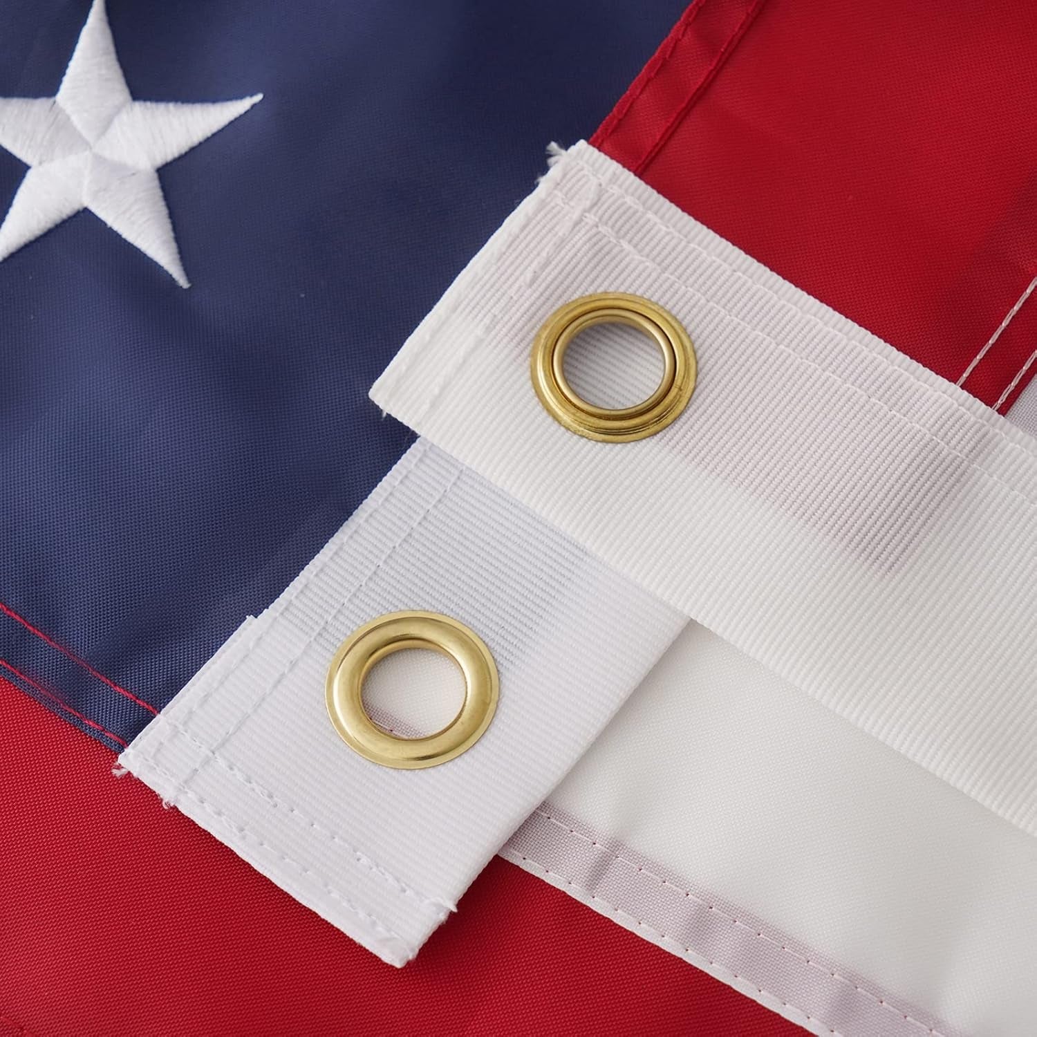American Flags for outside 4X6 Ft, Embroidered Heavy Duty USA Flags for Outdoor High Wind, All Weather US Flag with 2 Brass Grommets and Sewn Stripes