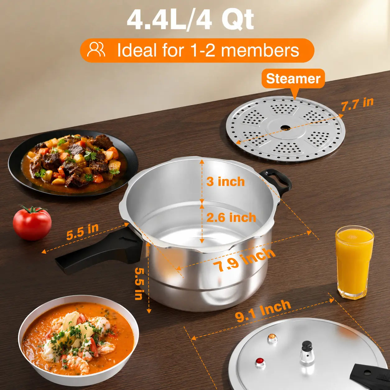 Wantjoin 10Qt Aluminum Pressure Cooker W/Release Valve & Multiple Protective Devices,Pressure Canner Compatible with Gas & Induction Cooker,Canner Rack Included