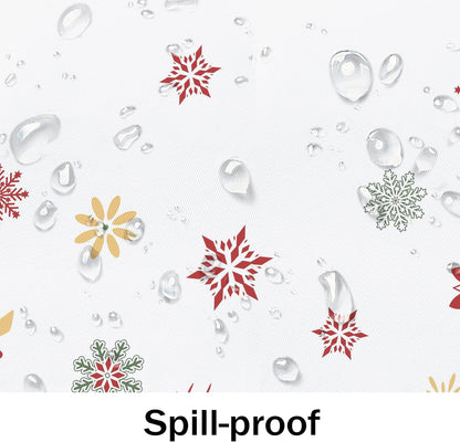 Oval Christmas Tablecloth Oval Xmas Table Cloth for Dining Table, Waterproof & Spill-Proof,Xmas Decorations for Kitchen, Parties, 54 X 72 Inches
