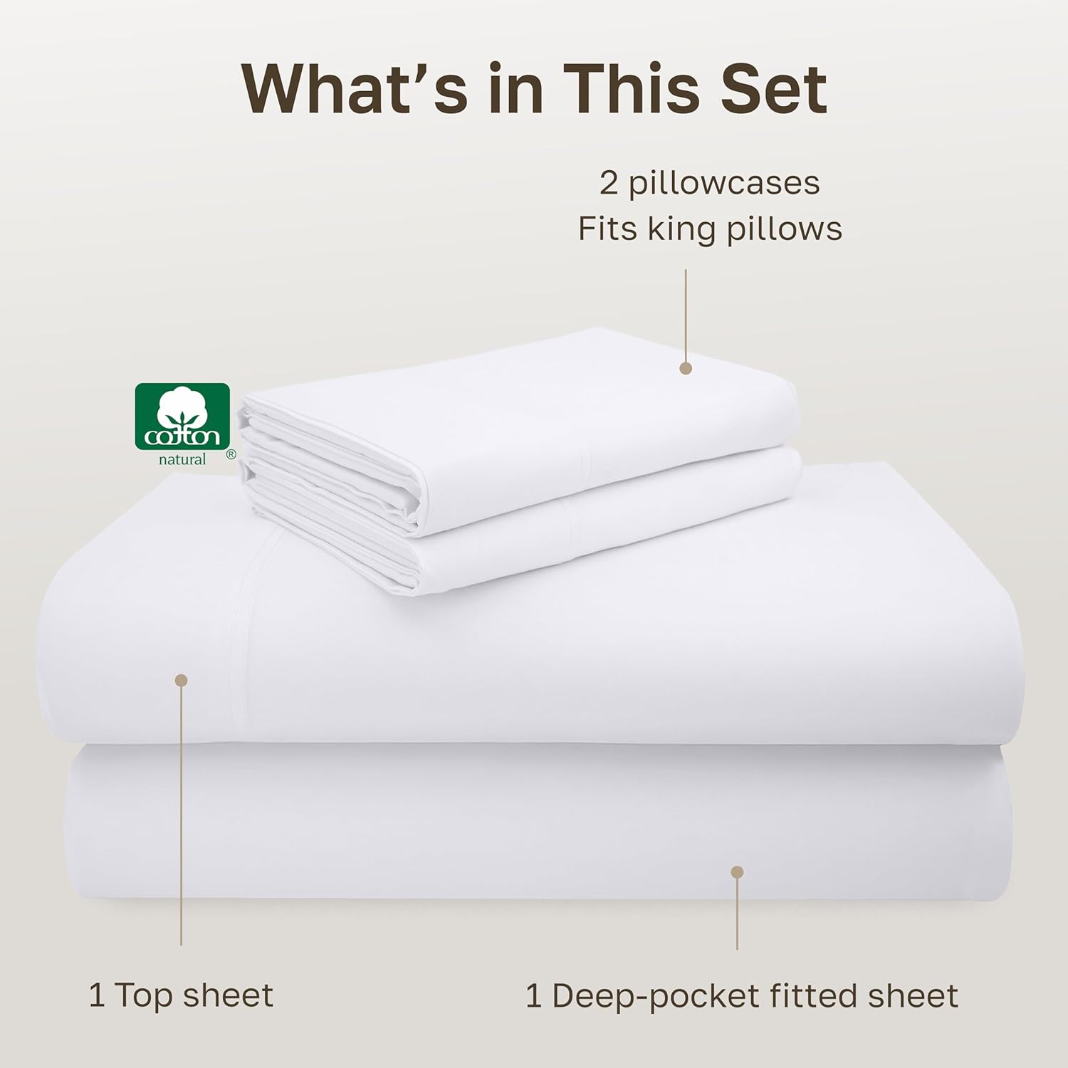 Indulge in Luxury with Our Deep Pocket King Sheets Set - 600 Thread Count Sateen, 100% Cotton for Ultimate Comfort and Elegance in Bright White