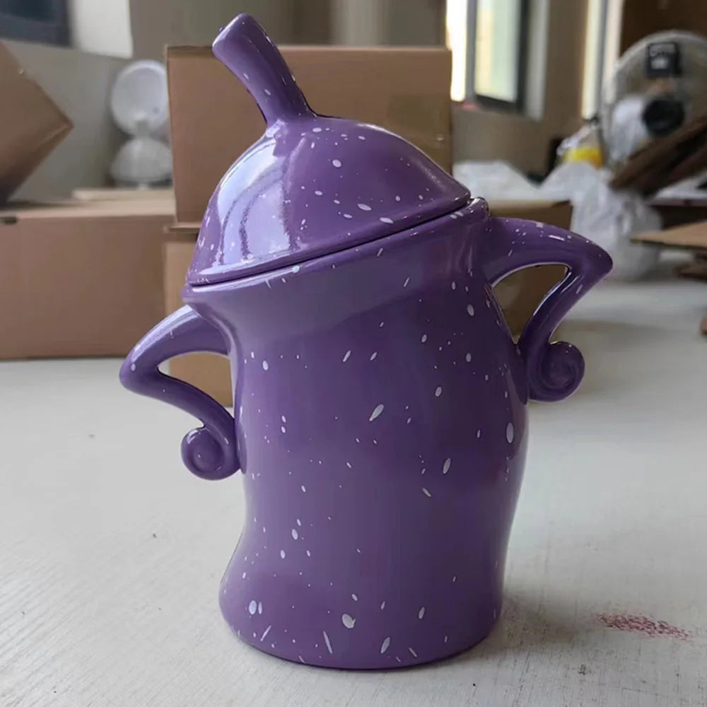 Creative Forked Waist Cup Mugs Foodjars Retro Spotted Cup for Kitchen Storage Jars with Lids Coffee Tea Sugar Spices Kitchenware