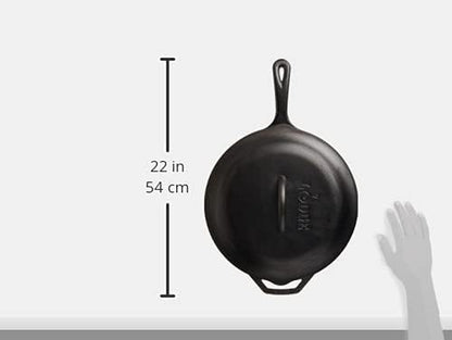 Cast Iron Covered Deep Skillet - Pre-Seasoned Deep Cast Iron Skillet with Lid - Heavy-Duty Family Size Frying Pan for Braising, Sautéing, Grilling & Everyday Cooking - 5 Quart