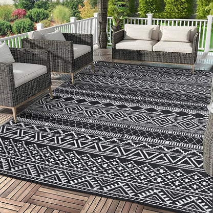Garvee Outdoor Washable Double-Sided Plastic Straw Rug, Garden Decoration Rug Waterproof UV Resistant Foldable and Portable for Pools Balconies Beaches Picnics Backyards and Parks