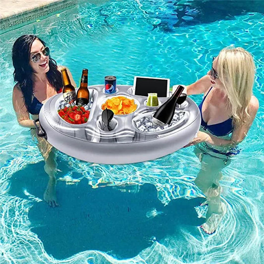 Kid Summer Sea Bucket Cup Holder Inflatable Pool Accessories Beach Swim Play Family Party Float Beer Drink Tray Cooler Table Toy