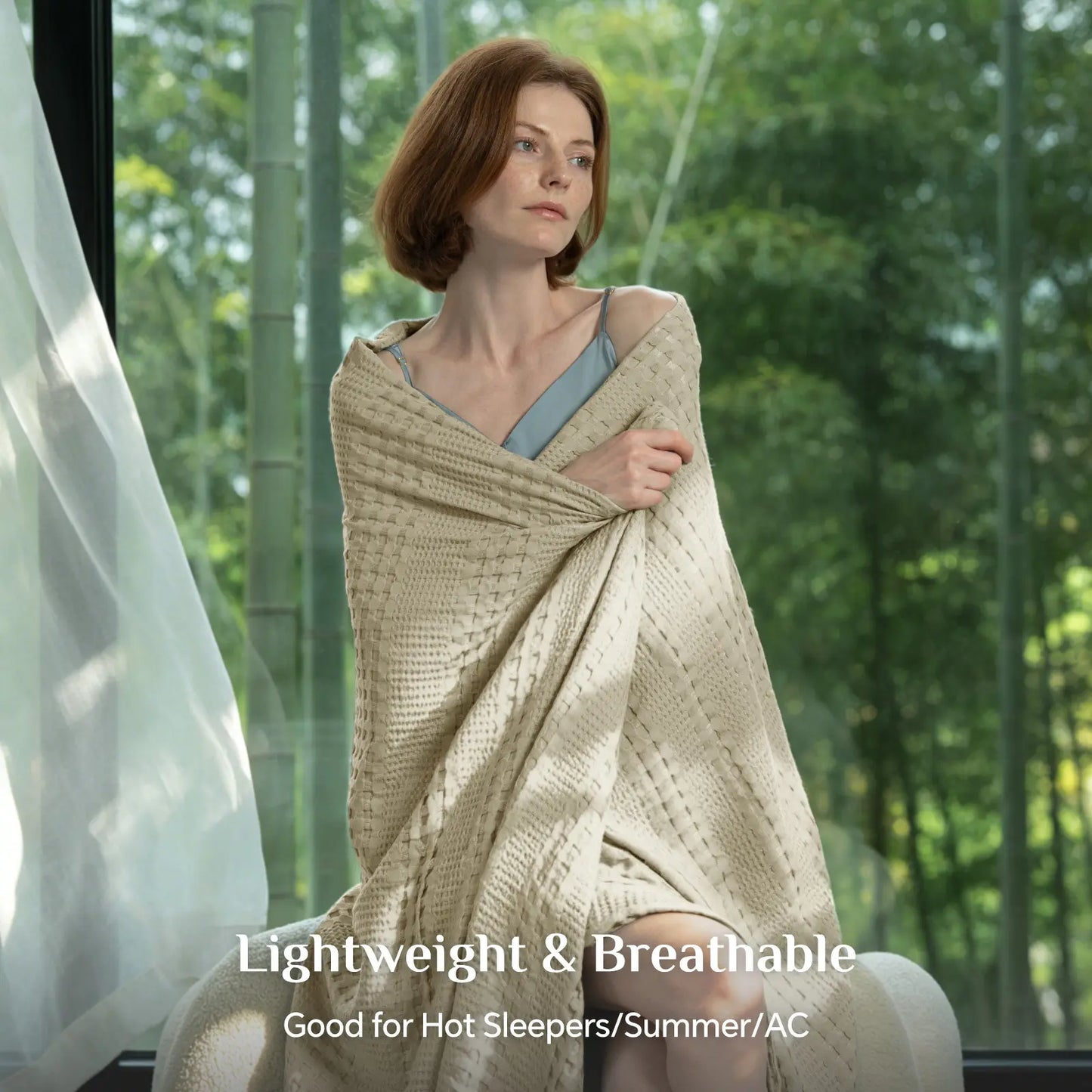 Dealsforyoudays - BEDELITE Cooling Waffle Blanket, Lightweight Breathable Cotton Summer Blanket of Rayon Derived from Bamboo for Hot Sleepers, Soft Cozy Blankets with Ideal Weight for Bed, Gift Idea