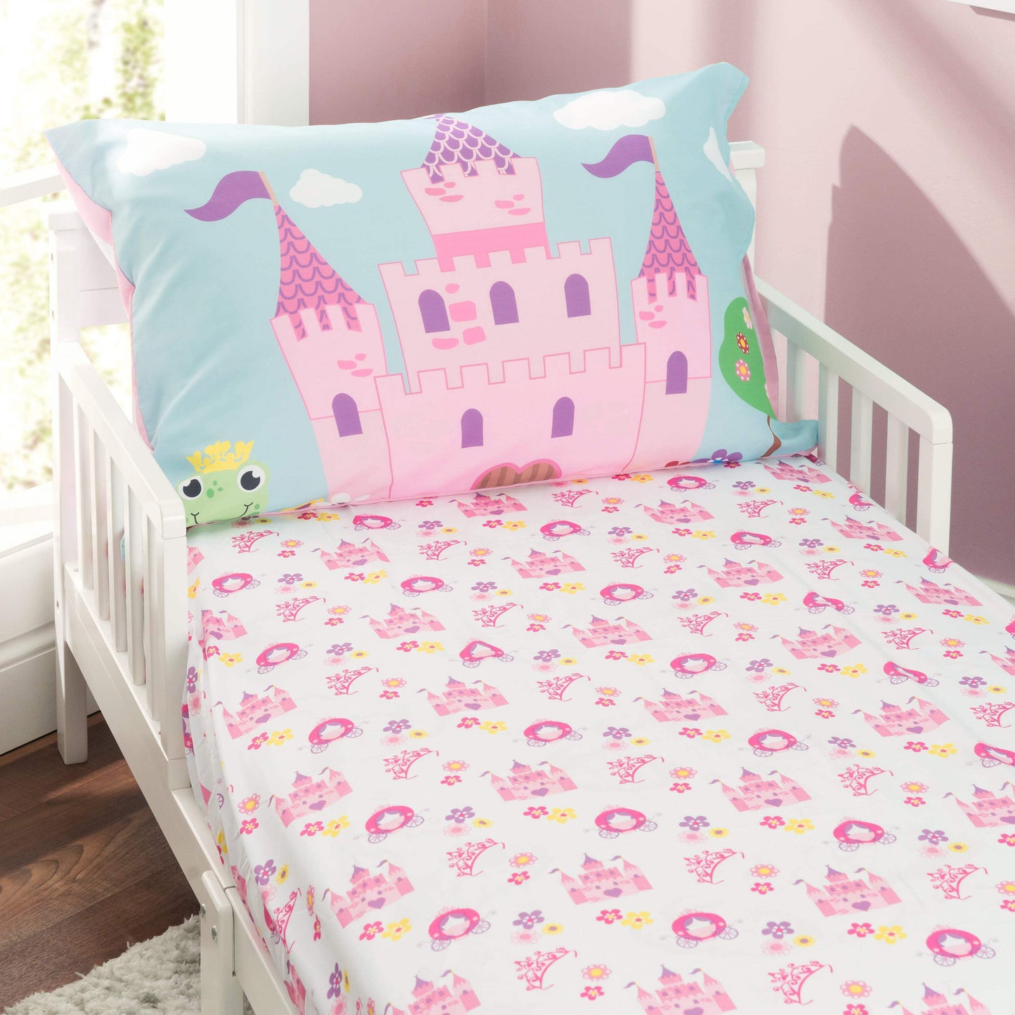 Toddler/Child Printed Microfiber/Polyester Reversible Bedding Sets, Toddler Bed, 4-Pieces
