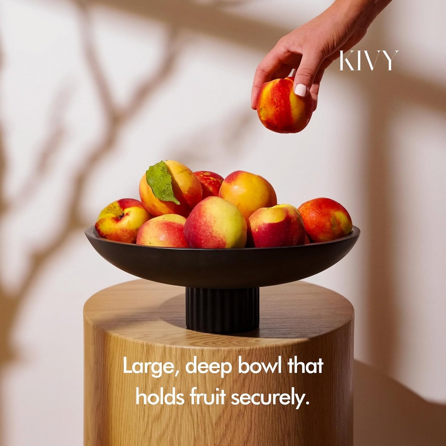 Stylish Large Black Concrete Fruit Bowl - Modern Decorative Centerpiece for Kitchen and Home Decor
