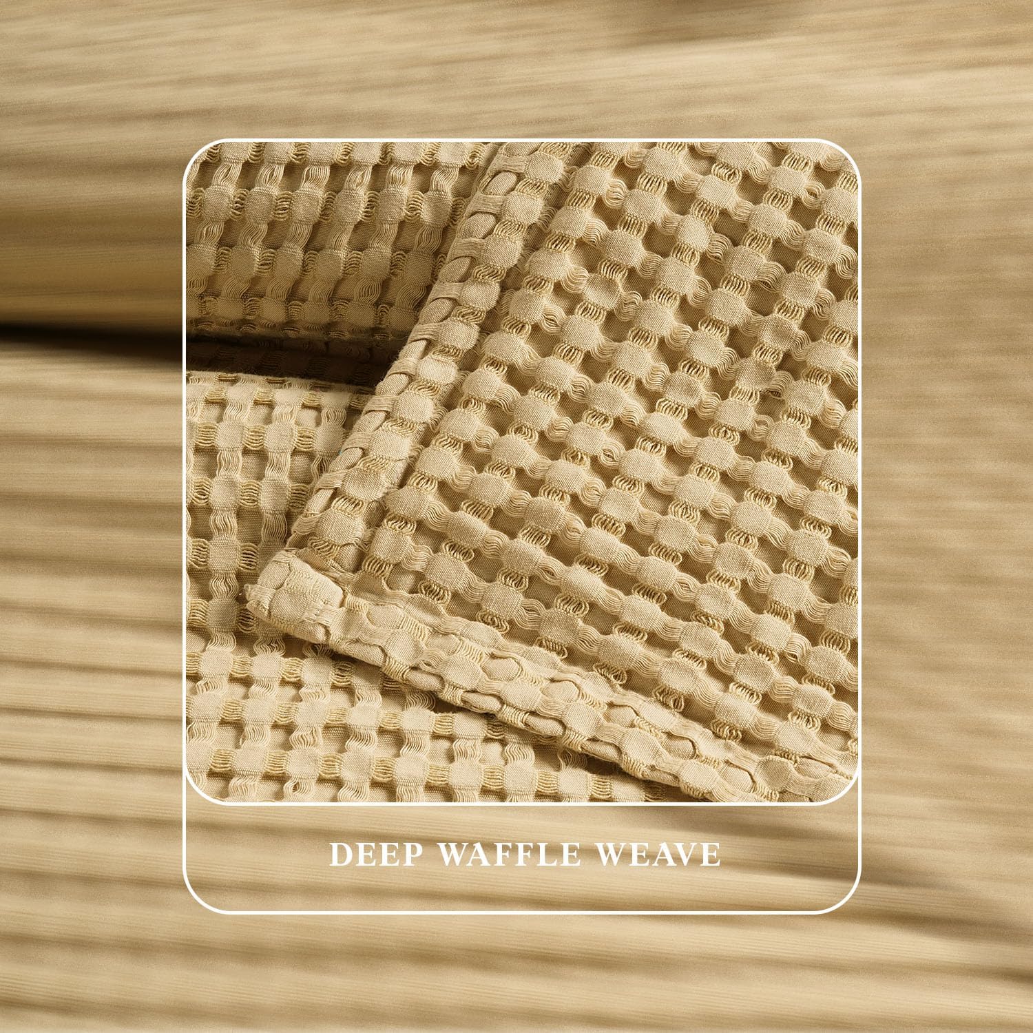 Experience Ultimate Comfort with Our Cooling Waffle Blanket - King Size, Breathable & Lightweight, Perfect for Year-Round Use in Elegant Beige