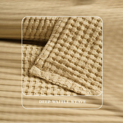 Experience Ultimate Comfort with Our Cooling Waffle Blanket - King Size, Breathable & Lightweight, Perfect for Year-Round Use in Elegant Beige