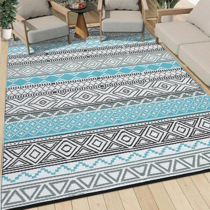 Garvee Outdoor Washable Double-Sided Plastic Straw Rug, Garden Decoration Rug Waterproof UV Resistant Foldable and Portable for Pools Balconies Beaches Picnics Backyards and Parks