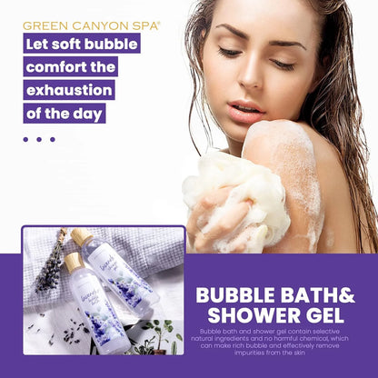 Bath Gift Sets for Women, 11Pcs Lavender Spa Baskets Gift Kits, Relaxing Luxury Birthday Gifts for Mom Her Home Spa Self Care Kits
