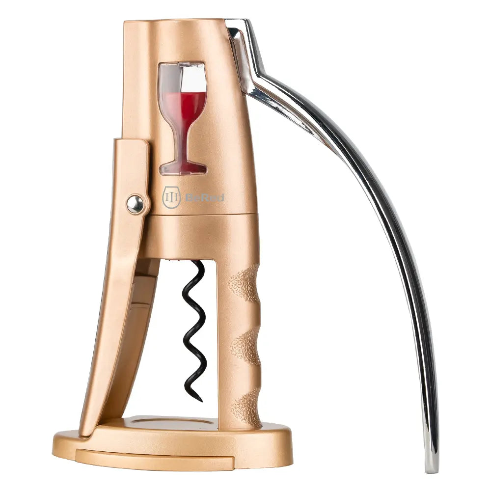 Premium Lever Bottle Opener with Foil Cutter, Easy-To-Use Stainless Steel Kitchen Tool, Vertical Lever Design, Durable Metal Construction, Comfortable Grip, Compact Storage, Household Gadget, Practical Gift Idea, Everyday Kitchen Accessory