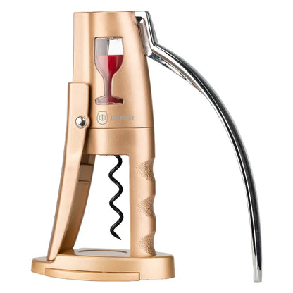 Premium Lever Bottle Opener with Foil Cutter, Easy-To-Use Stainless Steel Kitchen Tool, Vertical Lever Design, Durable Metal Construction, Comfortable Grip, Compact Storage, Household Gadget, Practical Gift Idea, Everyday Kitchen Accessory
