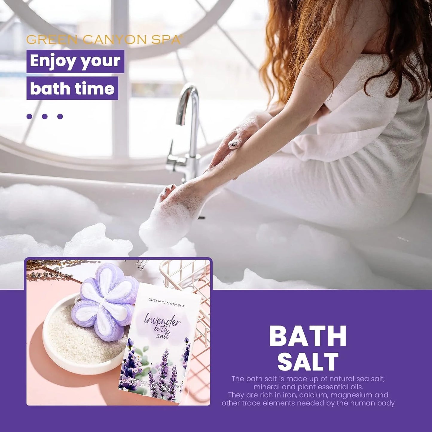 Bath Gift Sets for Women, 11Pcs Lavender Spa Baskets Gift Kits, Relaxing Luxury Birthday Gifts for Mom Her Home Spa Self Care Kits