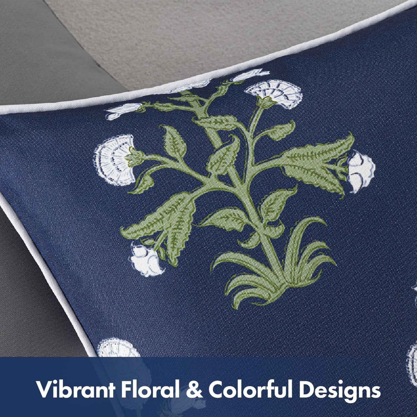 Elevate Your Outdoor Space with Our Stylish Decorative Floral Lumbar Pillow Set - Waterproof and Fade Resistant, Perfect for Spring and Summer!