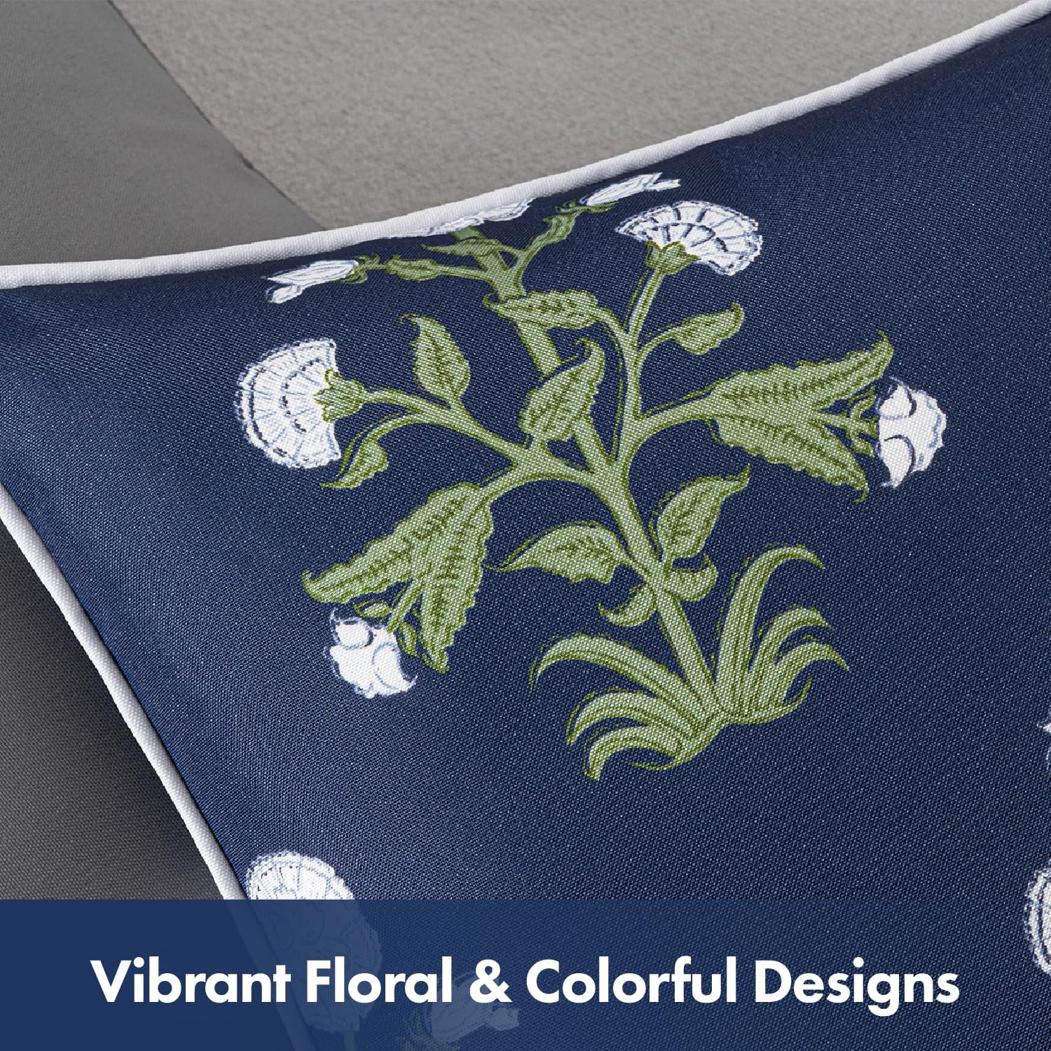 Elevate Your Outdoor Space with Our Stylish Decorative Floral Lumbar Pillow Set - Waterproof and Fade Resistant, Perfect for Spring and Summer!