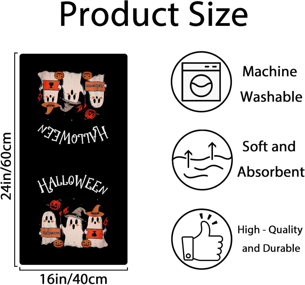 4 Pcs Halloween Kitchen Towels Funny Hand Towels for Bathroom