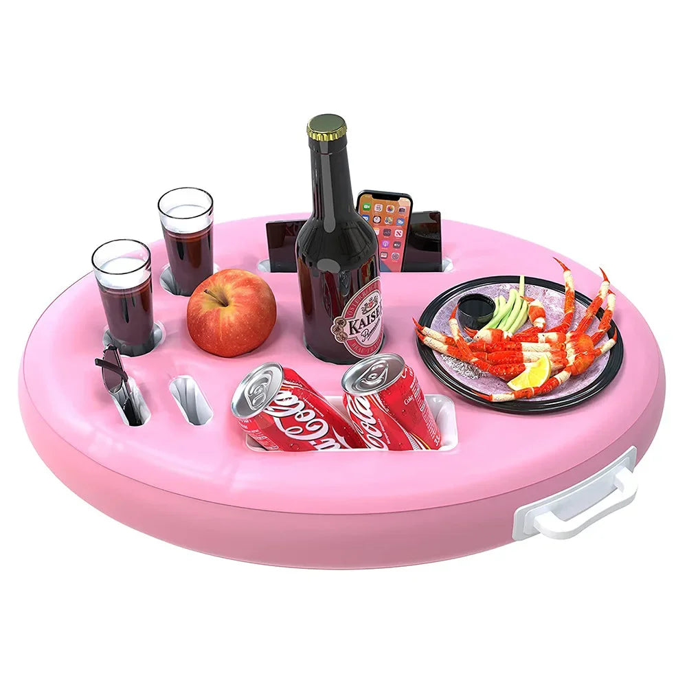 Kid Summer Sea Bucket Cup Holder Inflatable Pool Accessories Beach Swim Play Family Party Float Beer Drink Tray Cooler Table Toy
