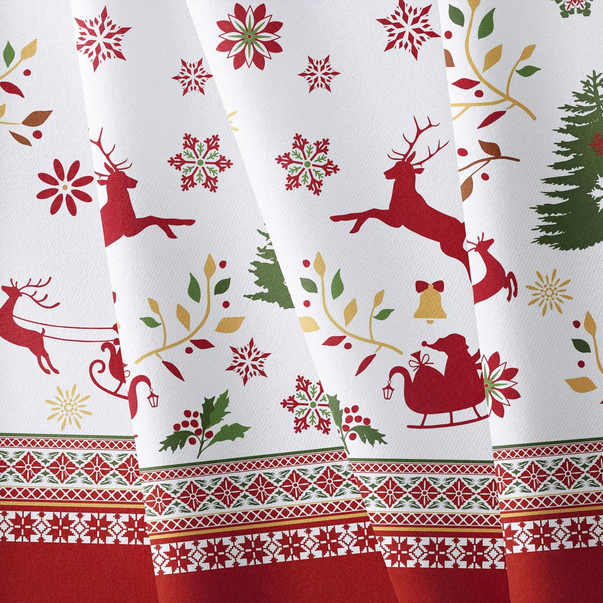 Oval Christmas Tablecloth Oval Xmas Table Cloth for Dining Table, Waterproof & Spill-Proof,Xmas Decorations for Kitchen, Parties, 54 X 72 Inches