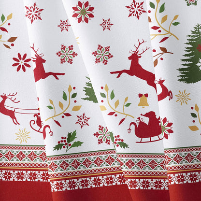 Oval Christmas Tablecloth Oval Xmas Table Cloth for Dining Table, Waterproof & Spill-Proof,Xmas Decorations for Kitchen, Parties, 54 X 72 Inches