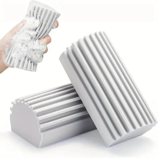 Damp Duster Set, 2 Counts Magic Dust Cleaning Sponge, Cleaning Pads for Baseboard, Blind, Tiled, Furniture, Couches, Vent, Grill, Screen, Cleaning Tool, Cleaning Supplies, Bathroom Accessories