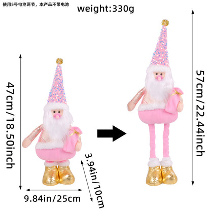 Standing Long-Legged Christmas Plush Figurines (Santa, Snowman & Reindeer)