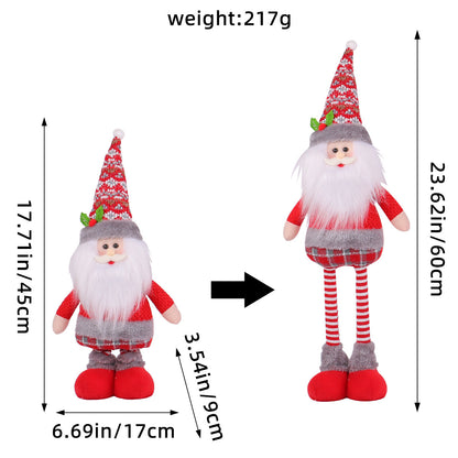 Standing Long-Legged Christmas Plush Figurines (Santa, Snowman & Reindeer)