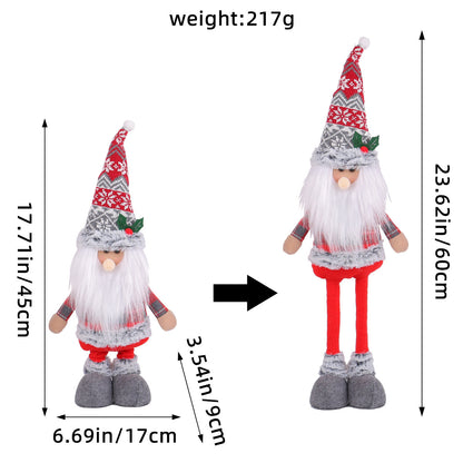 Standing Long-Legged Christmas Plush Figurines (Santa, Snowman & Reindeer)