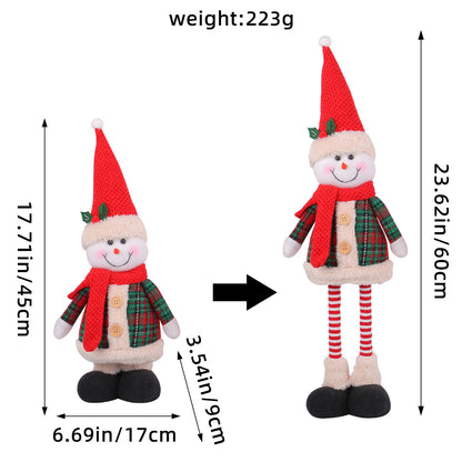 Standing Long-Legged Christmas Plush Figurines (Santa, Snowman & Reindeer)
