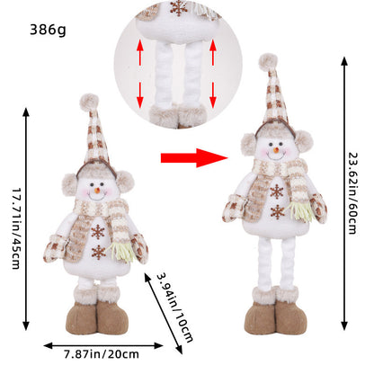 Standing Long-Legged Christmas Plush Figurines (Santa, Snowman & Reindeer)